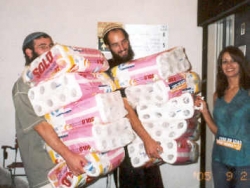 Delivering packages to Gaza evacuees