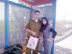 Delivering mishloach manot to soldiers