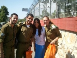 With soldiers