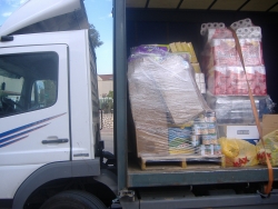 Truck loaded with supplies for Southern victims of Hamas hostilities