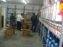 Stocking shelter with B\'Ahavat Yisrael supplies