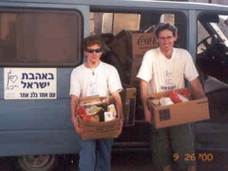 Delivering food packages to needy families