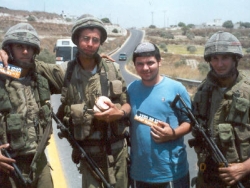 Distributing sandwiches to soldiers