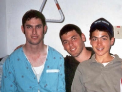 Visiting terror victim at Ein Kerem Hospital