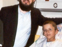 Visiting terror victim at Ein Kerem Hospital