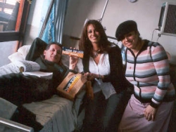 Visiting terror victim recuperating at Levenstein Hospital