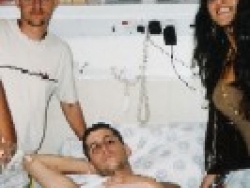 Visiting hospitalized victim of Northern hostilities